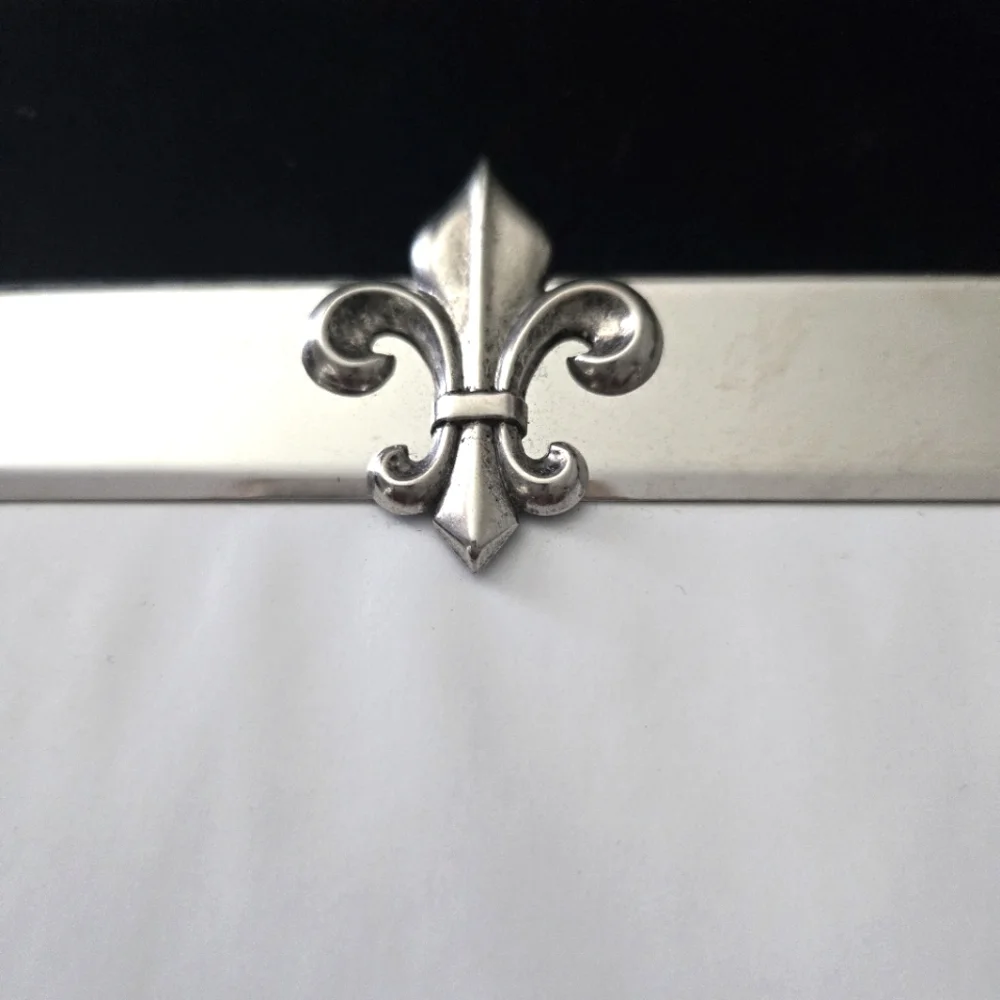 Burnes of Boston Silver Metal Fleur De Lis Photo Frame